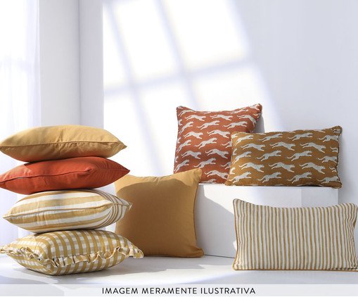 Capa de Almofada Retangular com Cordon&ecirc; Amarelo image number 5