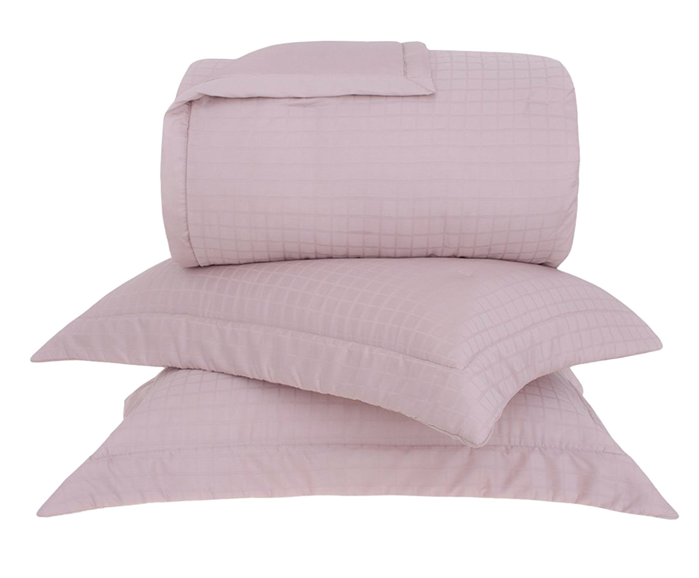 Jogo de Cobre-Leito Damask Square Rosa 300 Fios - image 0