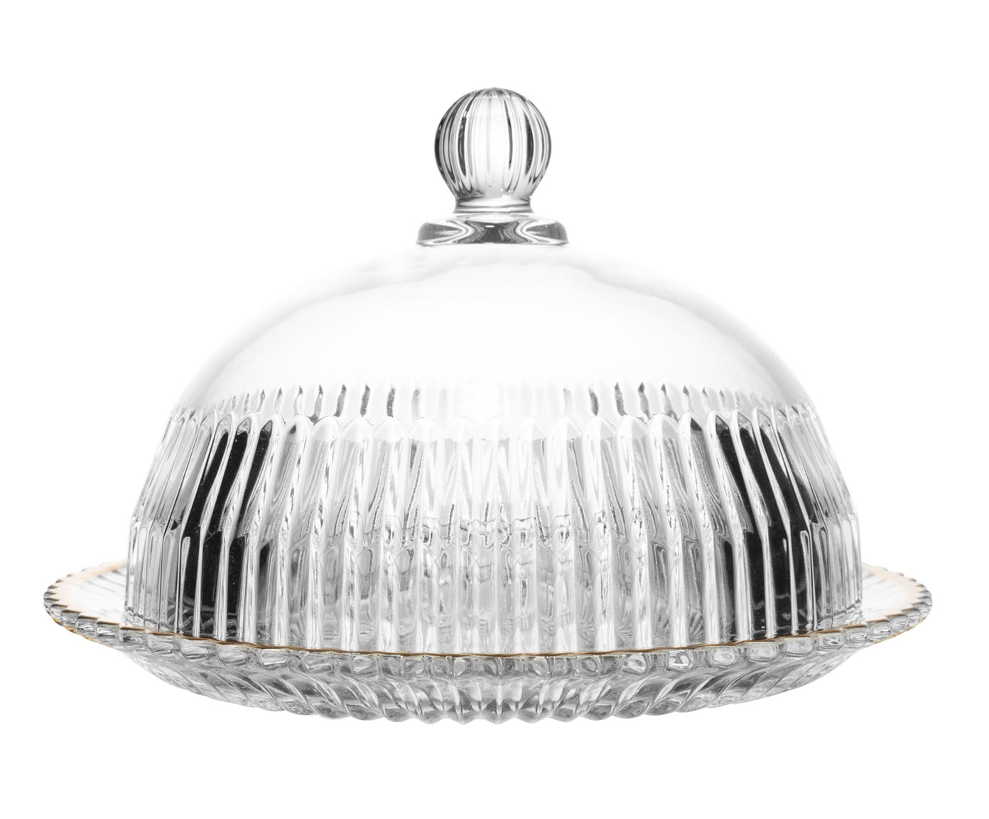 Queijeira de Cristal com Fio de Ouro Imperatriz - image 1