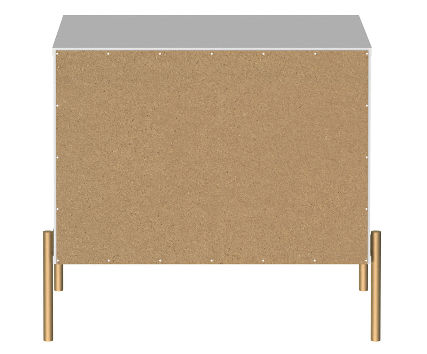 Mesa de Cabeceira Jasper - Branco Gloss e Dourado image number 5