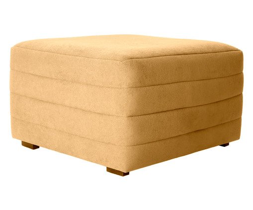 Poltrona com Puff Gom em Boucle aveludado - Amarelo Ocre image number 3