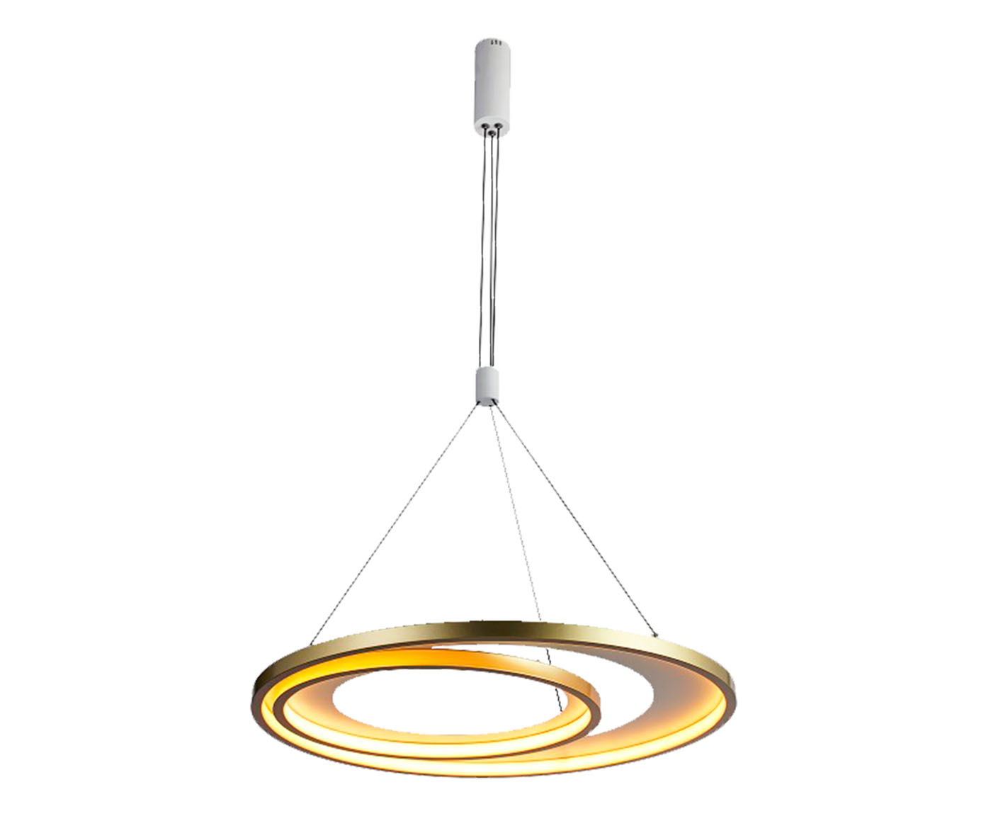 Pendente Loop Branco e Dourado Bivolt - image 0