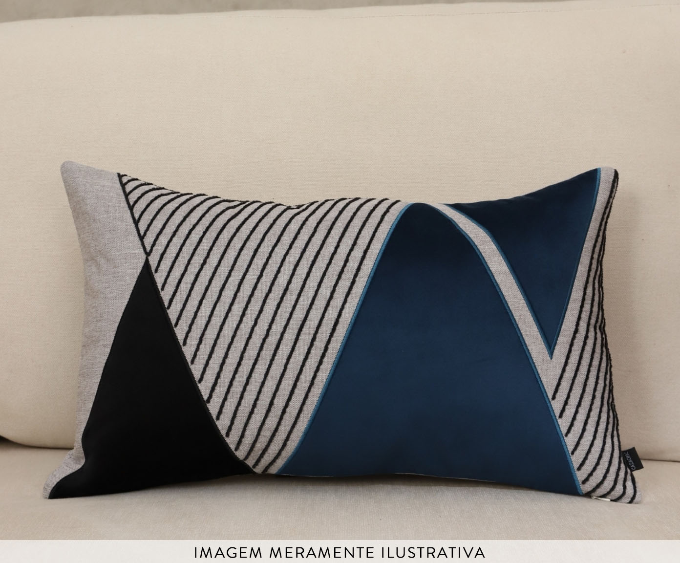 Jogo de Almofadas Dohah Azul Marinho e Offwhite image number 2