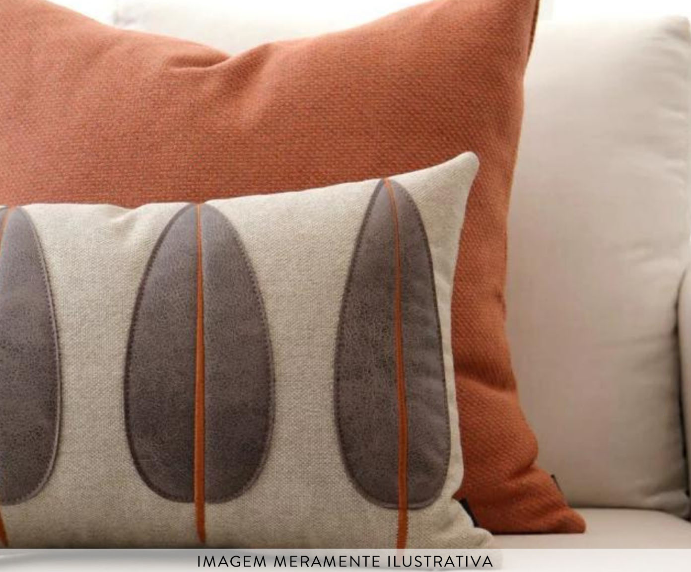 Almofada Boradada Folhas Marrom e Cobre - image 1