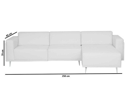 Sof&aacute; Modular com Chaise Esquerda em Linh&atilde;o Antonio Cotton Cru image number 3