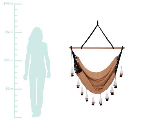 Poltrona Suspensa com Tassel Tri Tribo - Areia - image 1