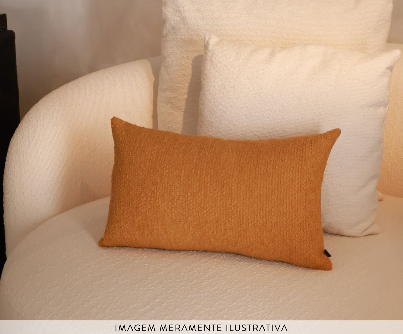 Almofada Boucle Retangular - Caramelo - image 1
