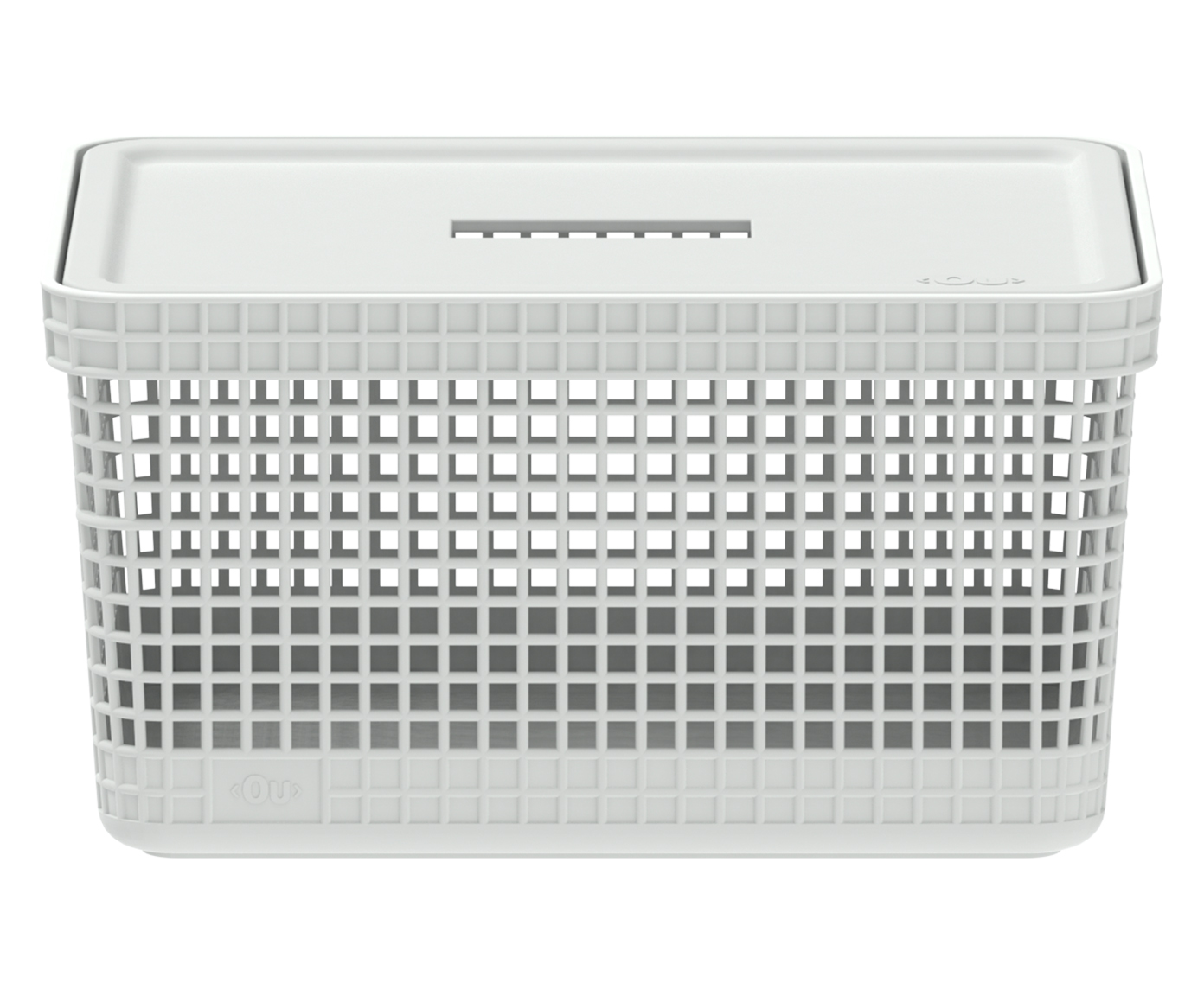 Cesto com Tampa Grid I Branco - image 0