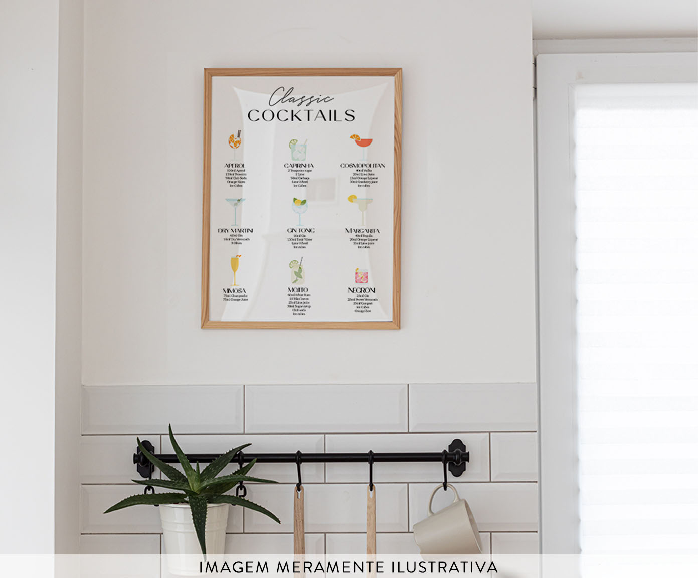 Quadro Classic Coktails com Moldura em Madeira image number 2