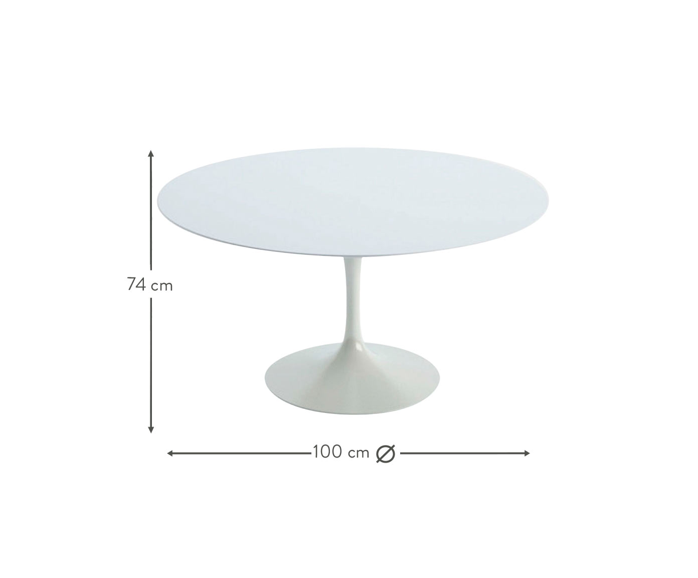 Mesa Saarinen Redonda Quartzo com Base Branca image number 4