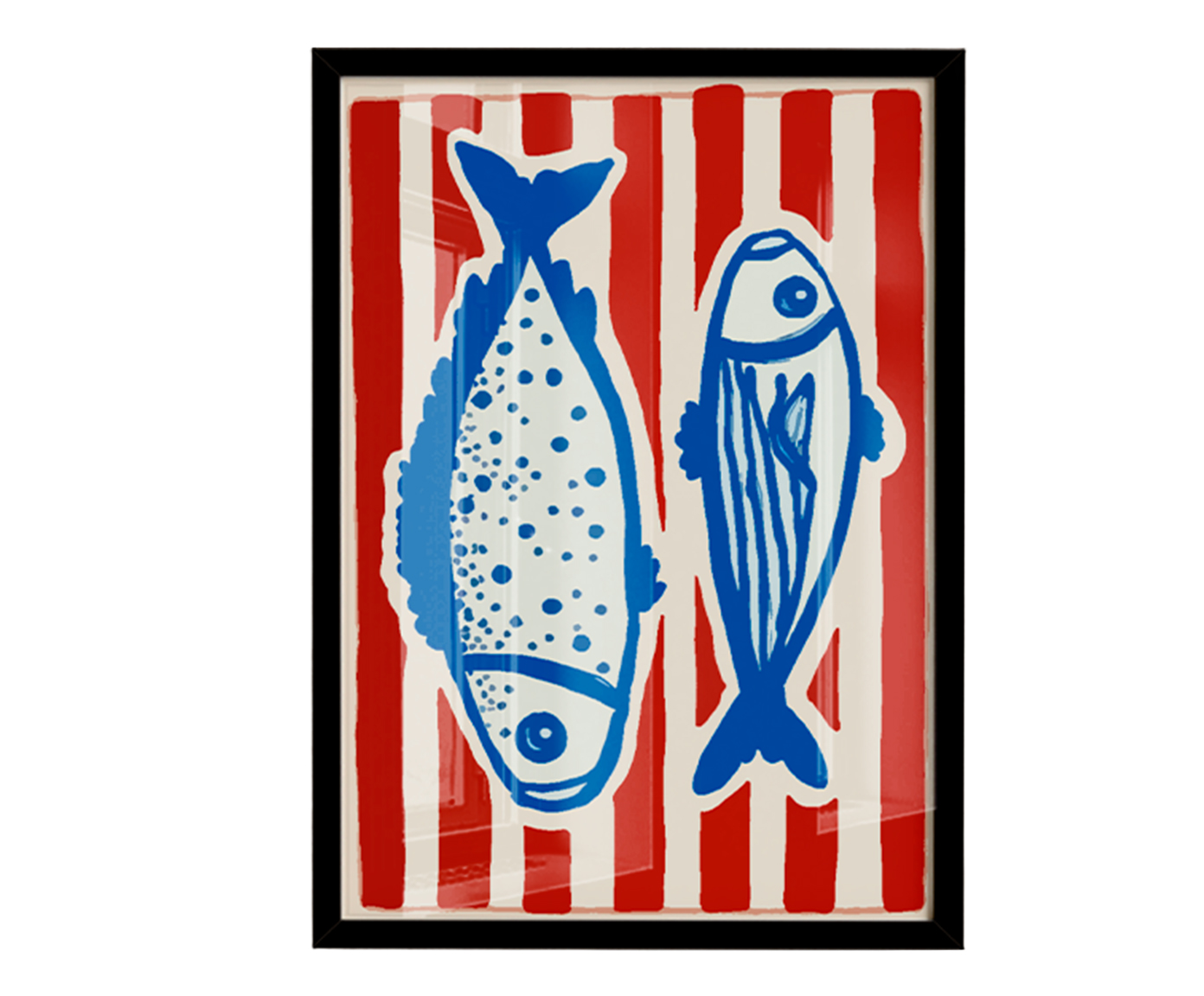 Quadro Peixes com Moldura Preto - image 0