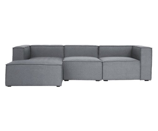 Sof&aacute; 3 M&oacute;dulos Chaise Esquerdo Mensa Cinza Escuro image number 2