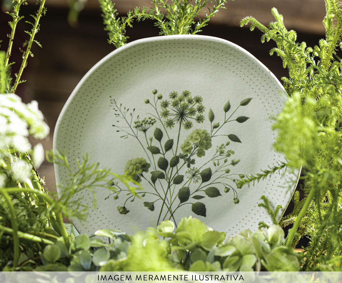 Jogo de Pratos para Sobremesa Org&acirc;nico Ammi Floral - image 1