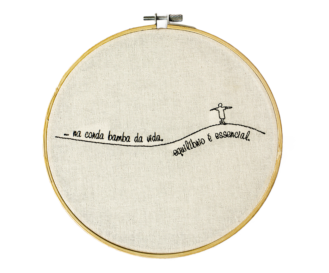 Bordado Decorativo "Na Corda Bamba da Vida" - image 0