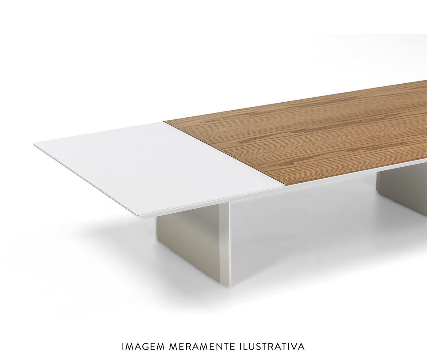 Mesa de Centro Retangular Nina Am&ecirc;ndoa e Off-White - image 1