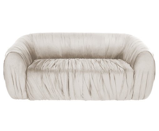 Sof&aacute; Drap&ecirc; em Veludo Creme - image 0