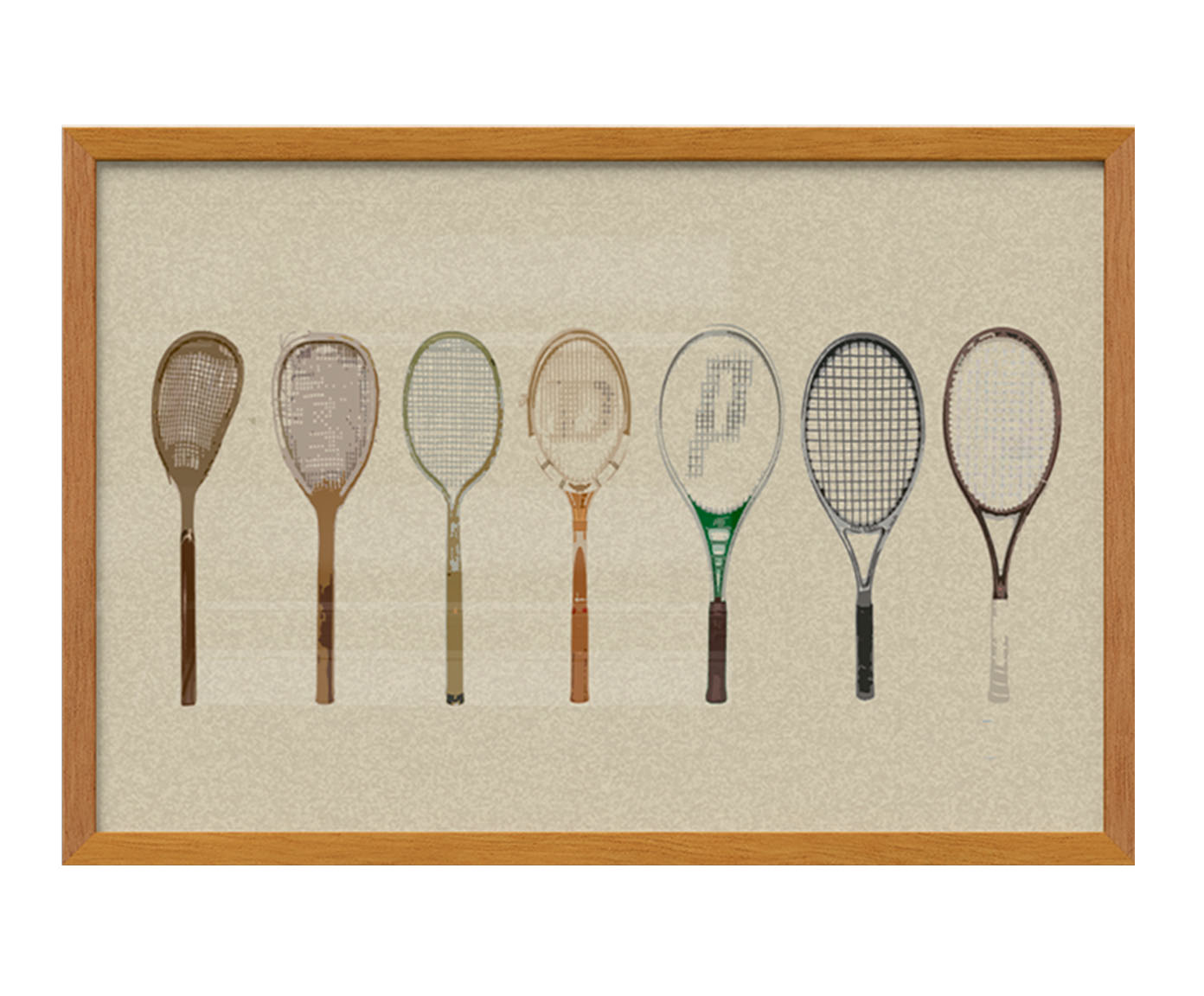 Quadro Raquetes com Moldura em Madeira - image 0