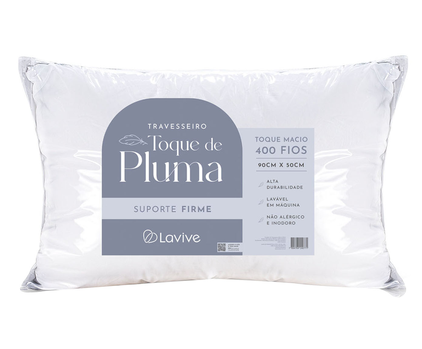 Travesseiro Toque de Pluma Firme Branco - image 0