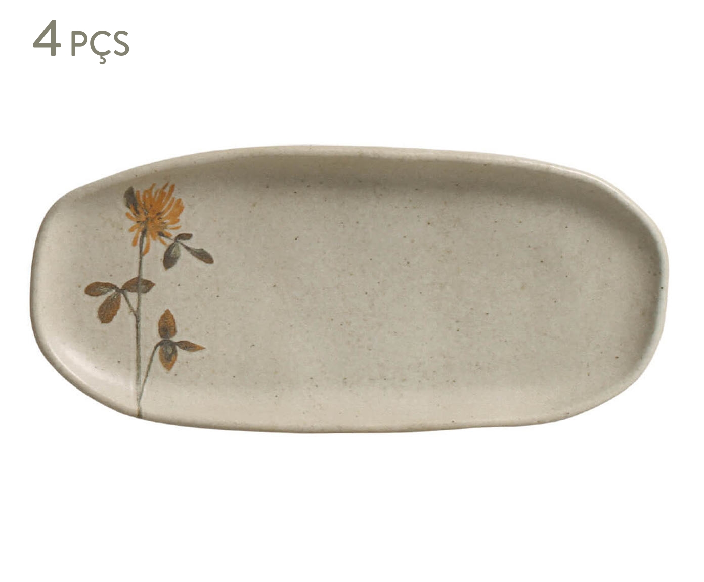 Jogo de Travessas Oval Rasa Pequena Campestre Floral - image 0