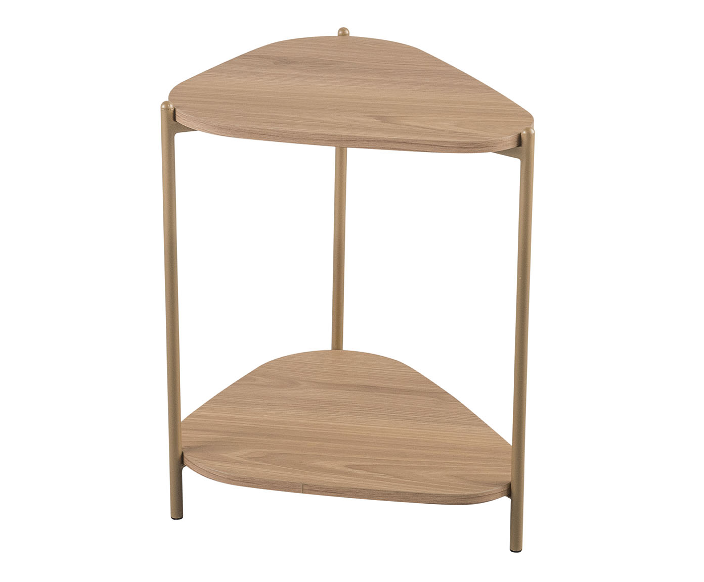 Mesa Lateral Com Prateleira Org&acirc;nica Hanover e Dourado - image 0