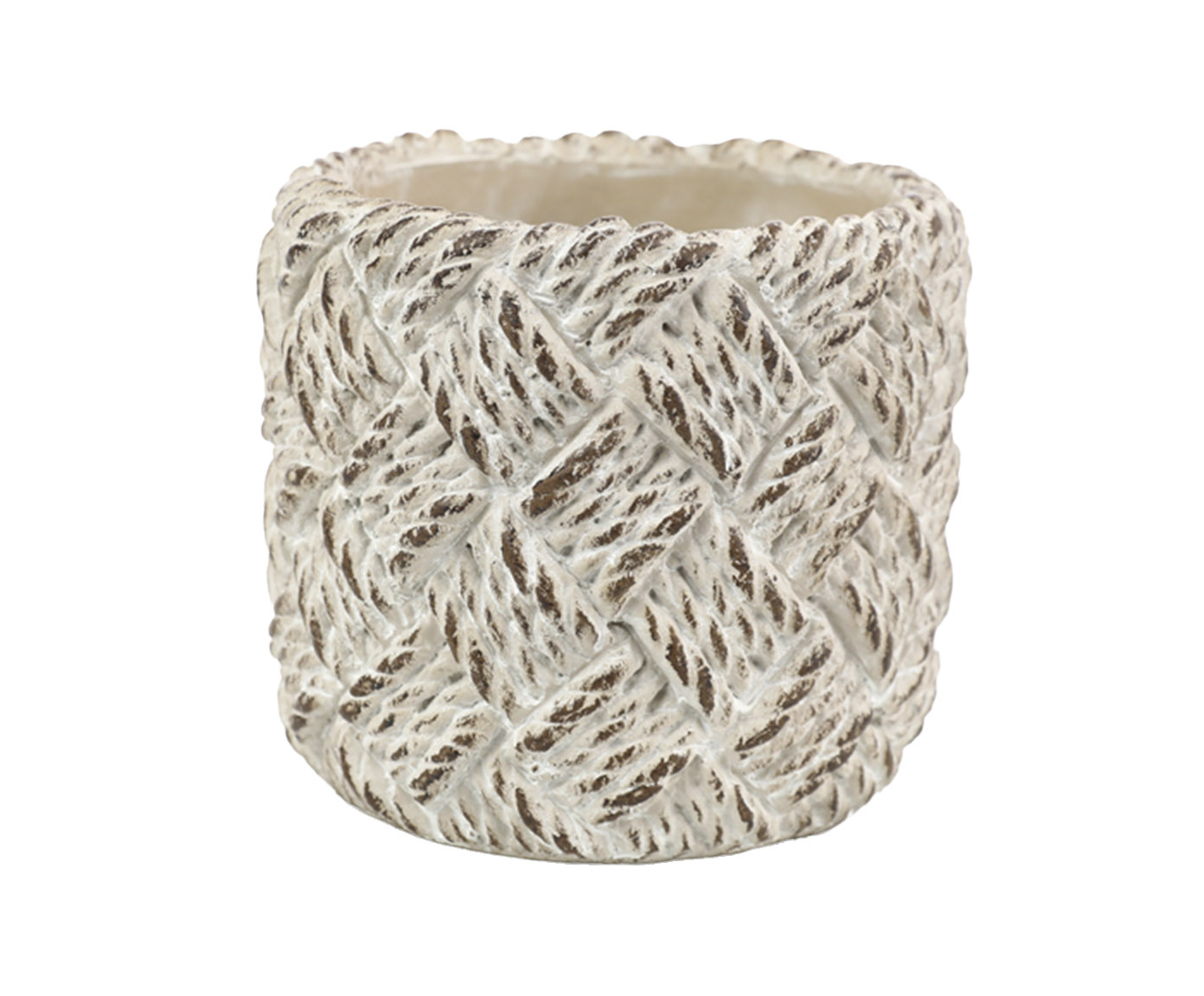 Cachepot Cord&ecirc;s Bege Pequeno - image 0
