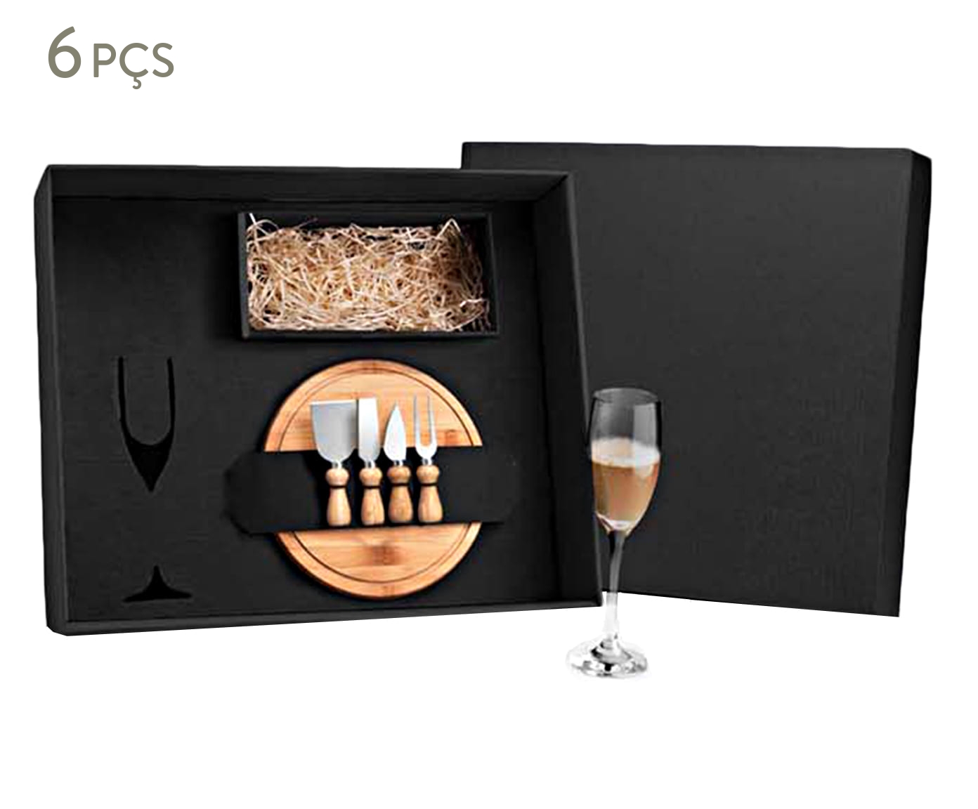 Jogo para Queijo E Champagne em Inox E Bambu Inave - image 0