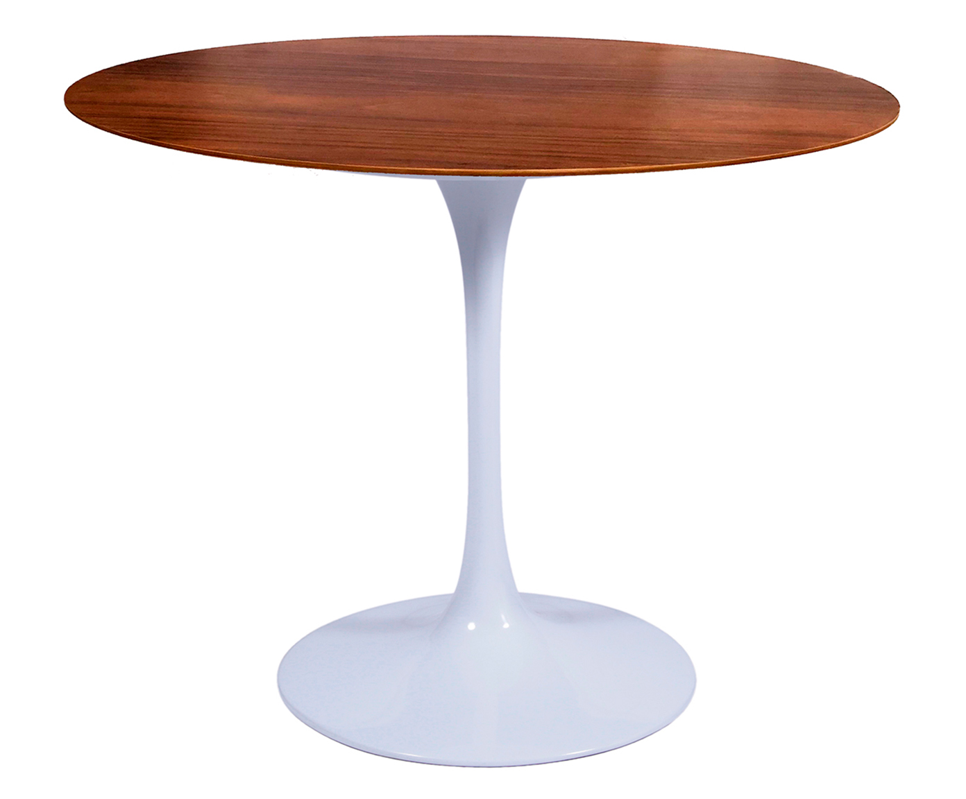Mesa Saarinen Redonda Imbuia Base Branca - image 0