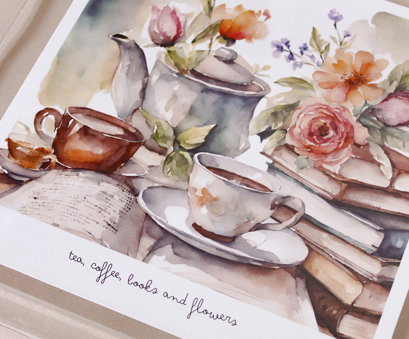 Quadro em Acr&iacute;lico "Tea, Coffee, Books and Flowers" - image 1