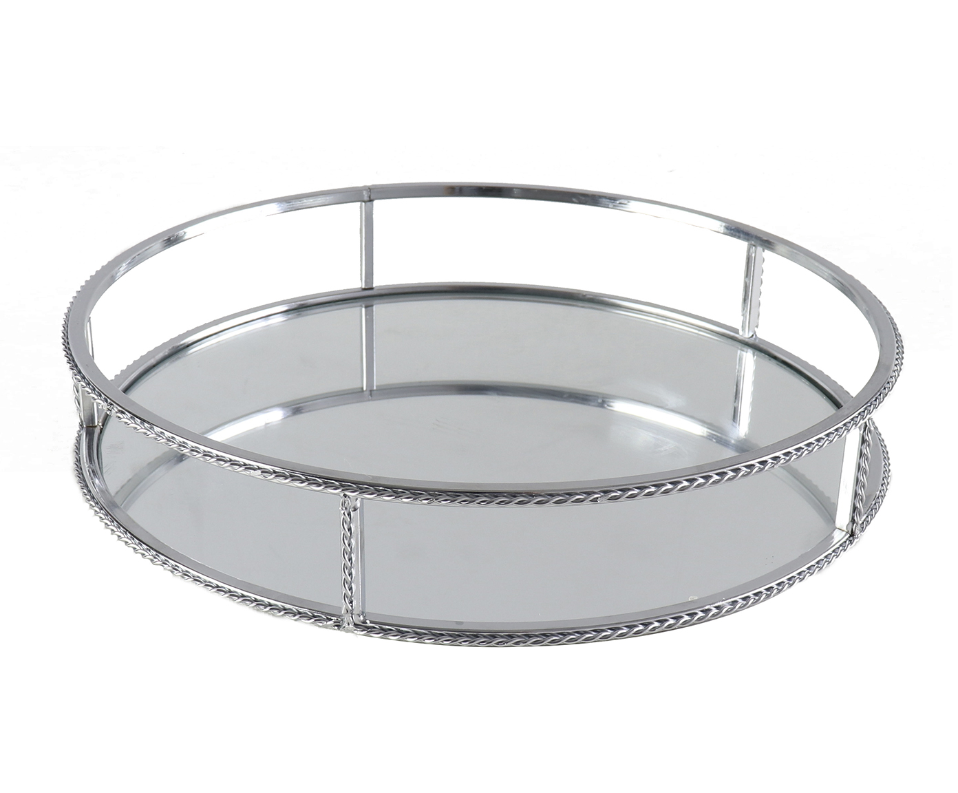 Bandeja Decorativa Twist Prata - image 0