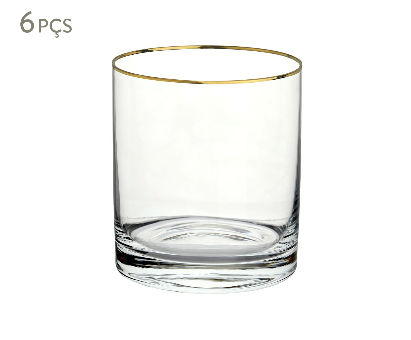 Jogo de Copos Baixos em Cristal Barware Gold Rim - image 0