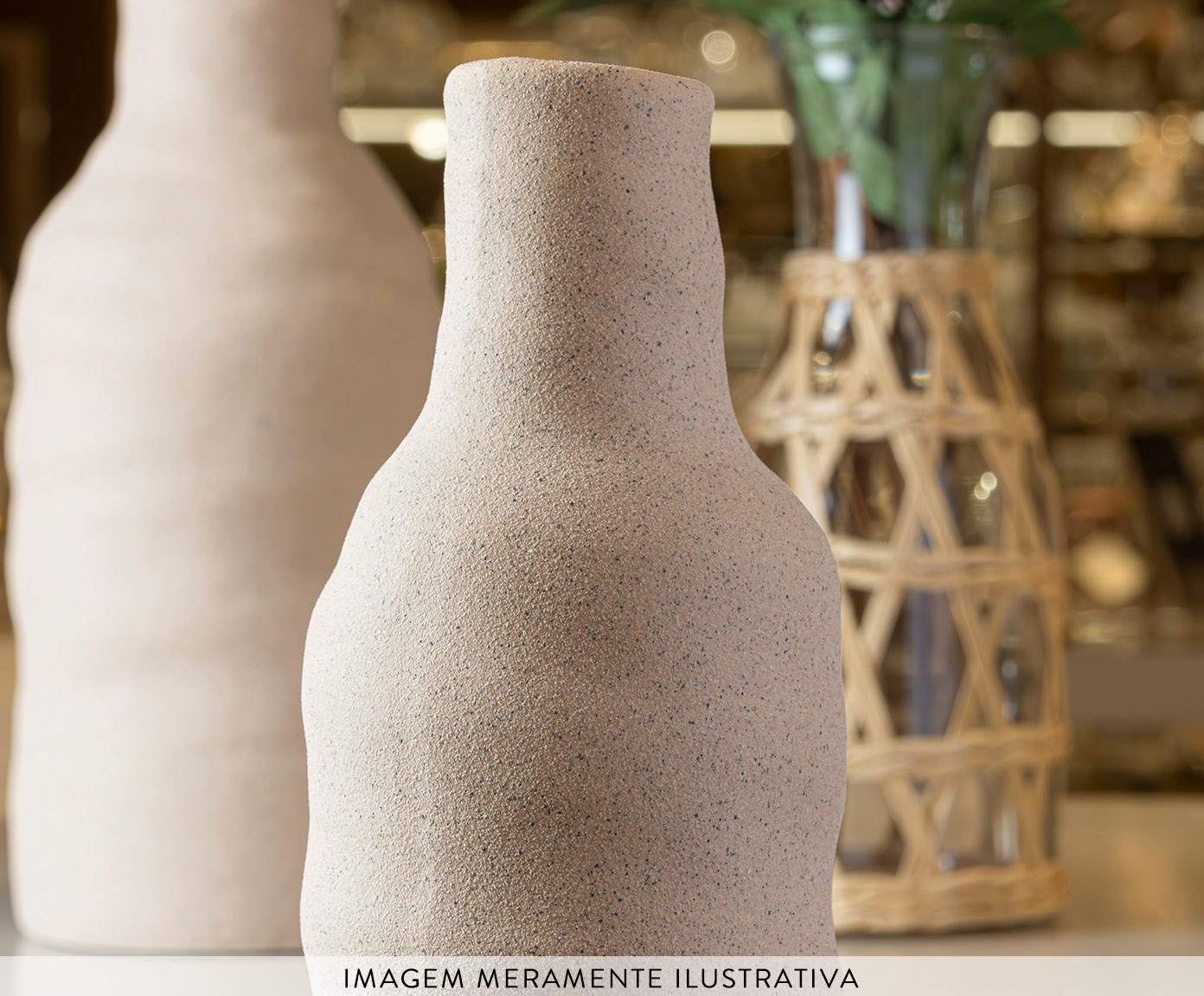 Vaso de Cer&acirc;mica Doha Ondas Bege - image 1