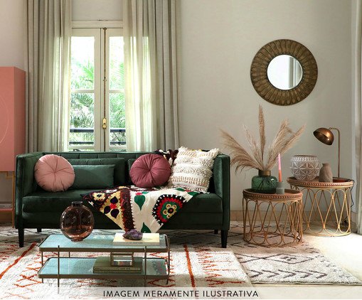 Sof&aacute; Day Bed Bergamo em Veludo - Verde image number 10