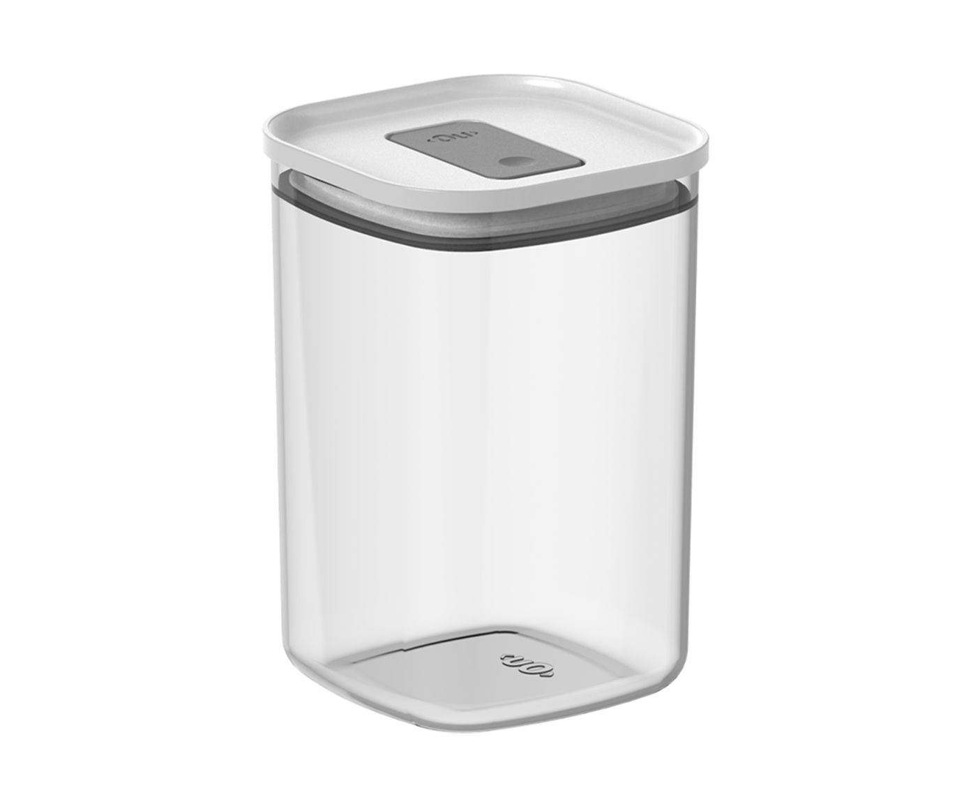 Pote Herm&eacute;tico Quadrado Duo Lock Branco Fechado Branco - image 0