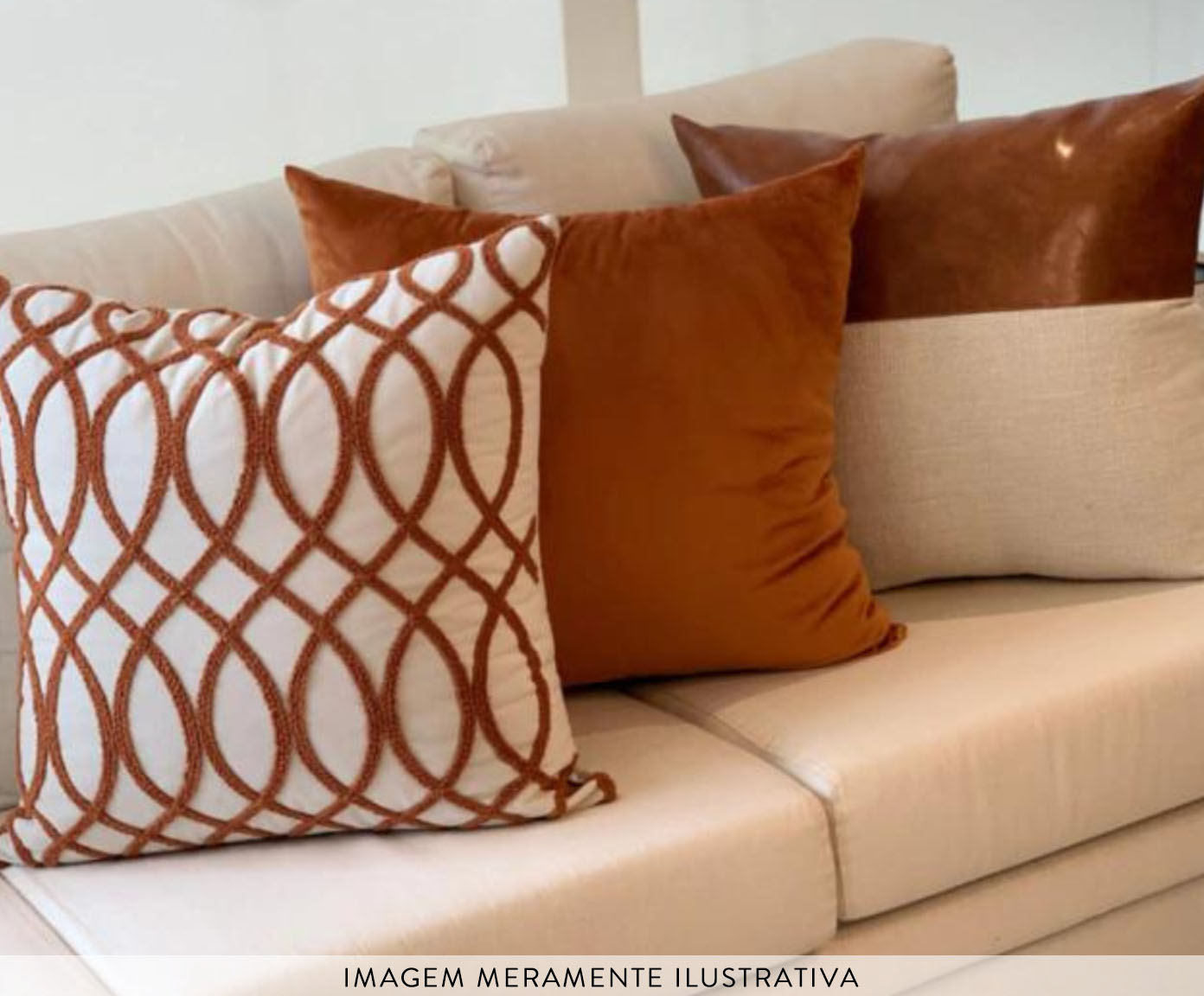Jogo de Almofadas Cobre & Off White - image 1