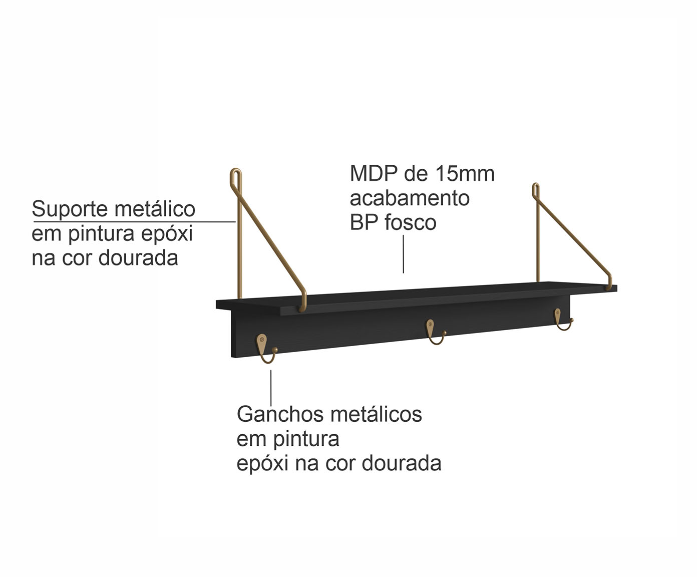 Jogo de Sapateira e Prateleira Org&acirc;nico Luna Nero image number 5