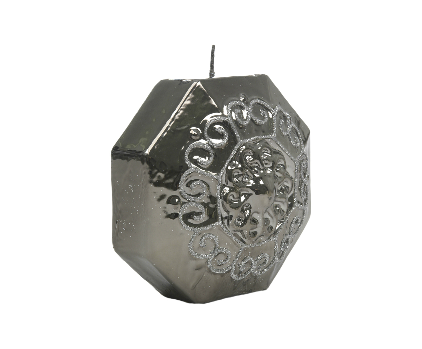 Vela Octogon Flower Preto - image 0