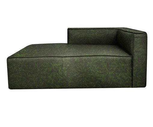 Sof&aacute; M&oacute;dulo Chaise Esquerdo Mensa em Couro Verde image number 2