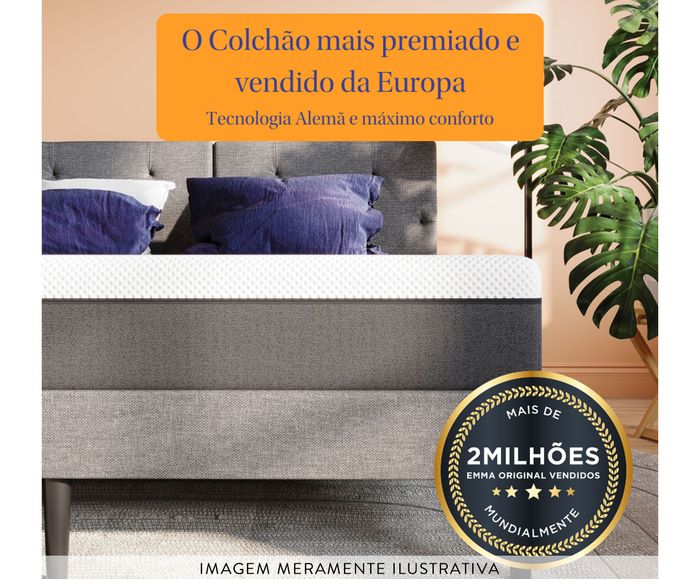 Cama Ba&uacute; Emma + Colch&atilde;o Emma Original Cinza - Casal image number 13