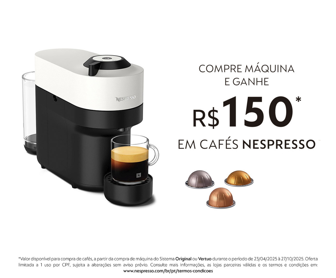 Cafeteira Nespresso Vertuo Pop Branco Coco - 110V image number 8