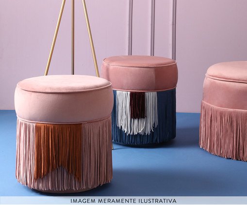 Puff Franja Simples - Rosa image number 2