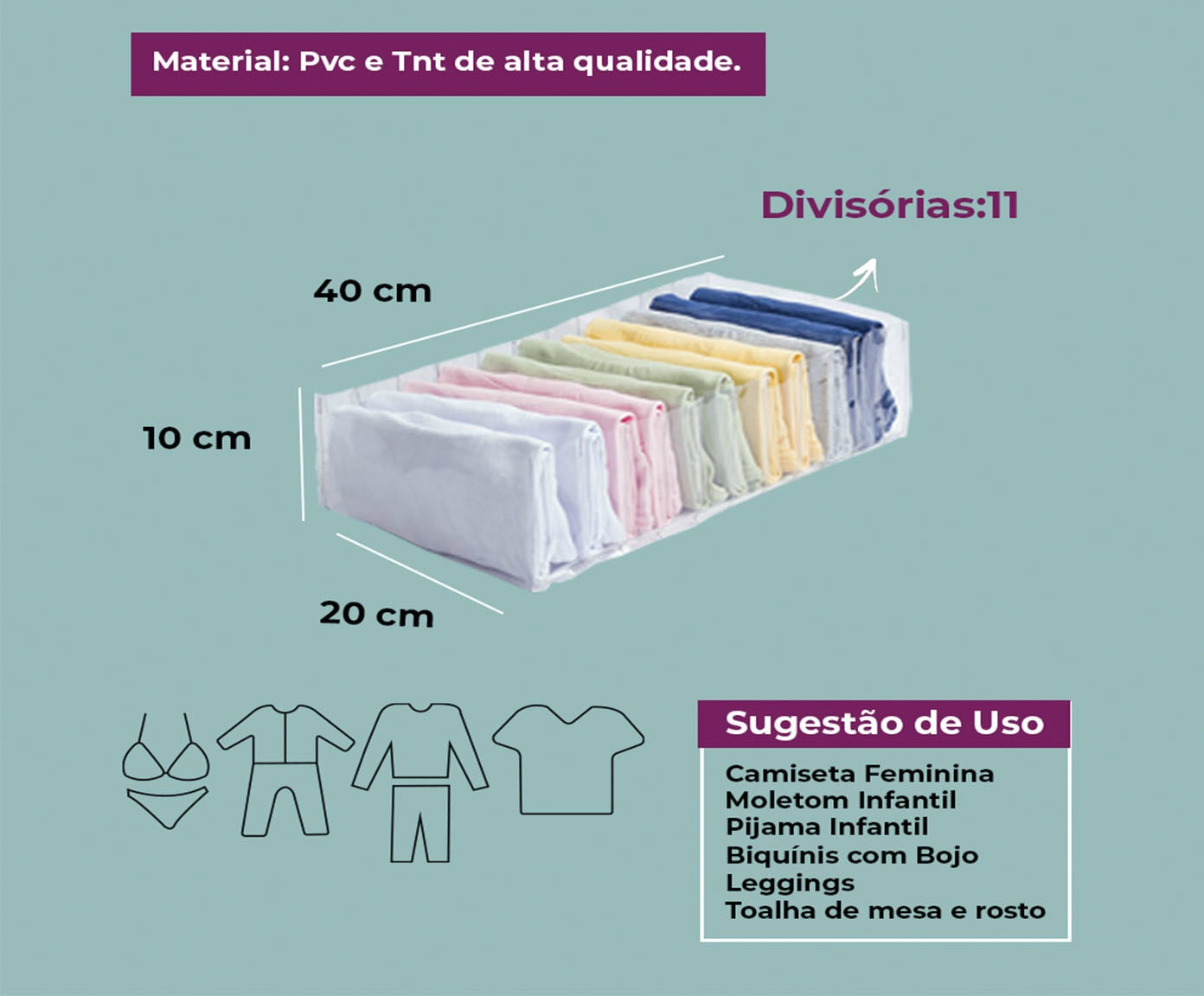 Organizador Colmeia Cristal Premium M Branco - image 1
