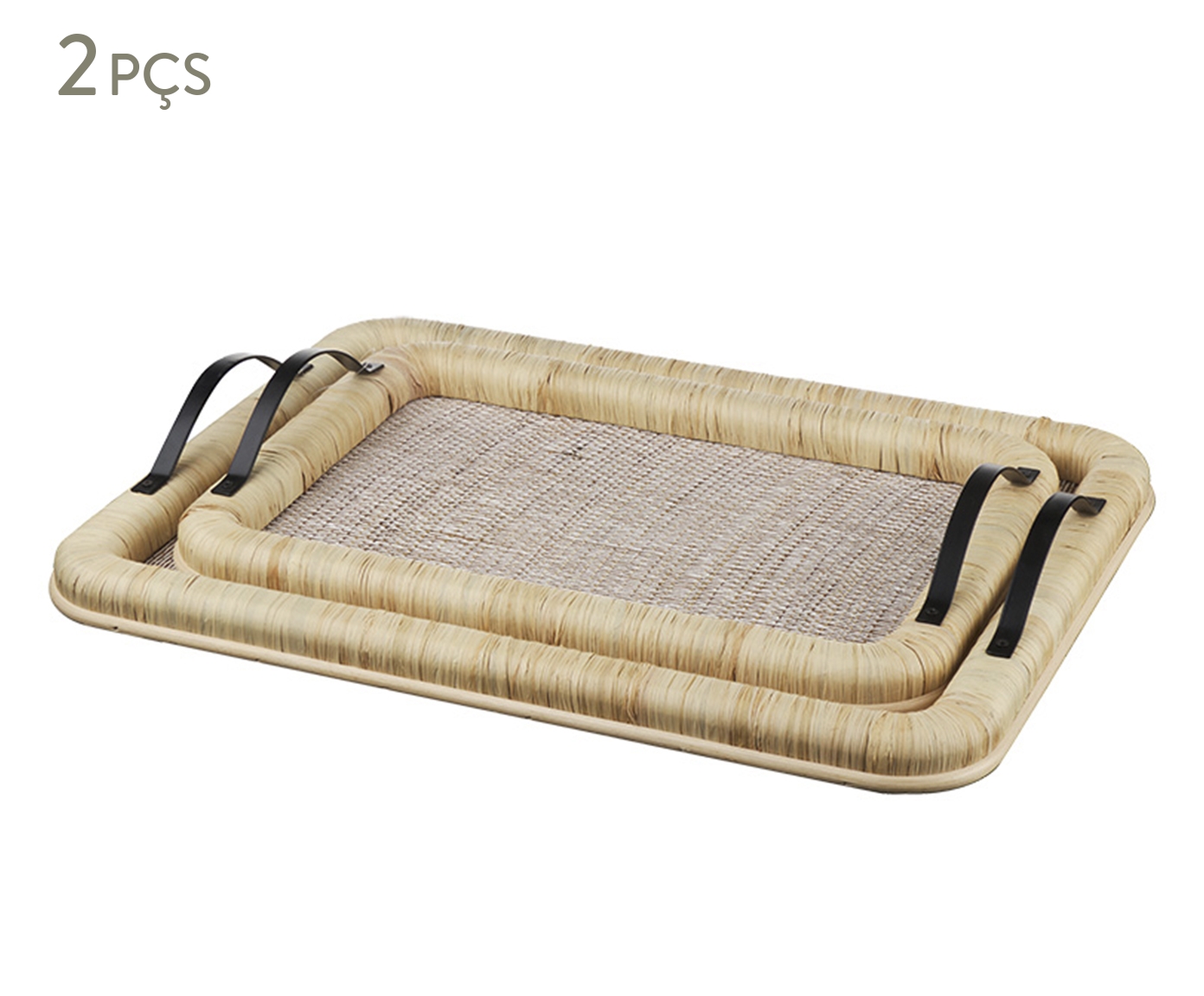 Jogo de Bandejas Decorativas Cestrum Bege II - image 0