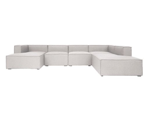 Sof&aacute; 5 M&oacute;dulos Chaise e Encosto Parcial Esquerdo Mensa Cinza Escuro image number 2