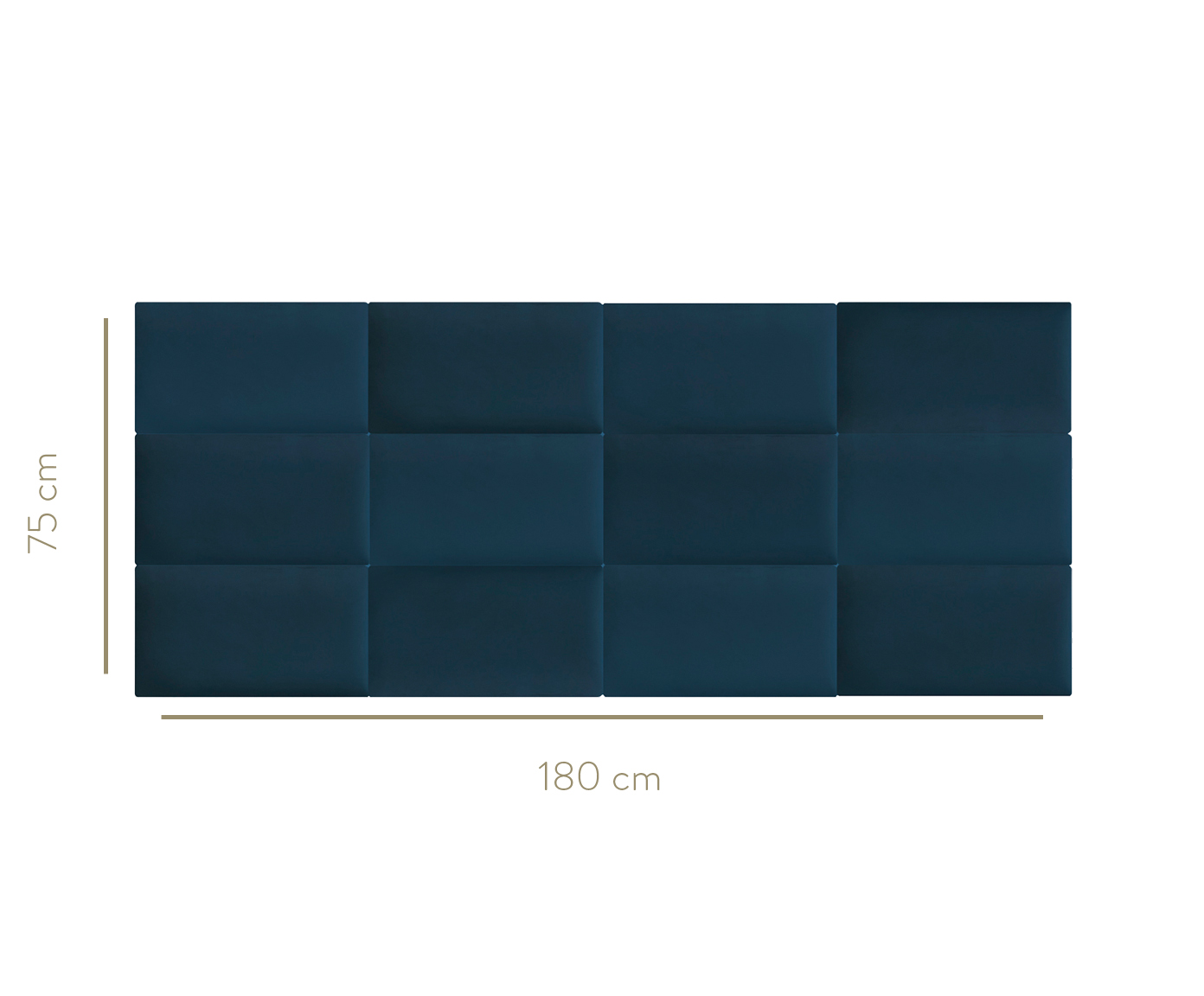 Cabeceira Modular em Veludo Duni Rectangle - Azul Acquamarine - image 1
