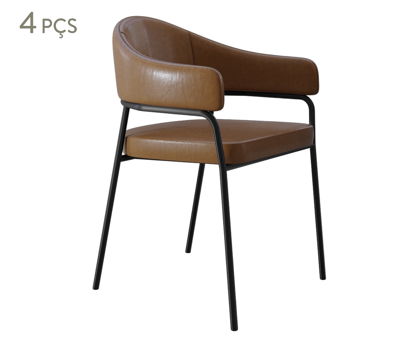 Jogo de Cadeiras de Jantar Olivia Tecido Caramelo - image 0