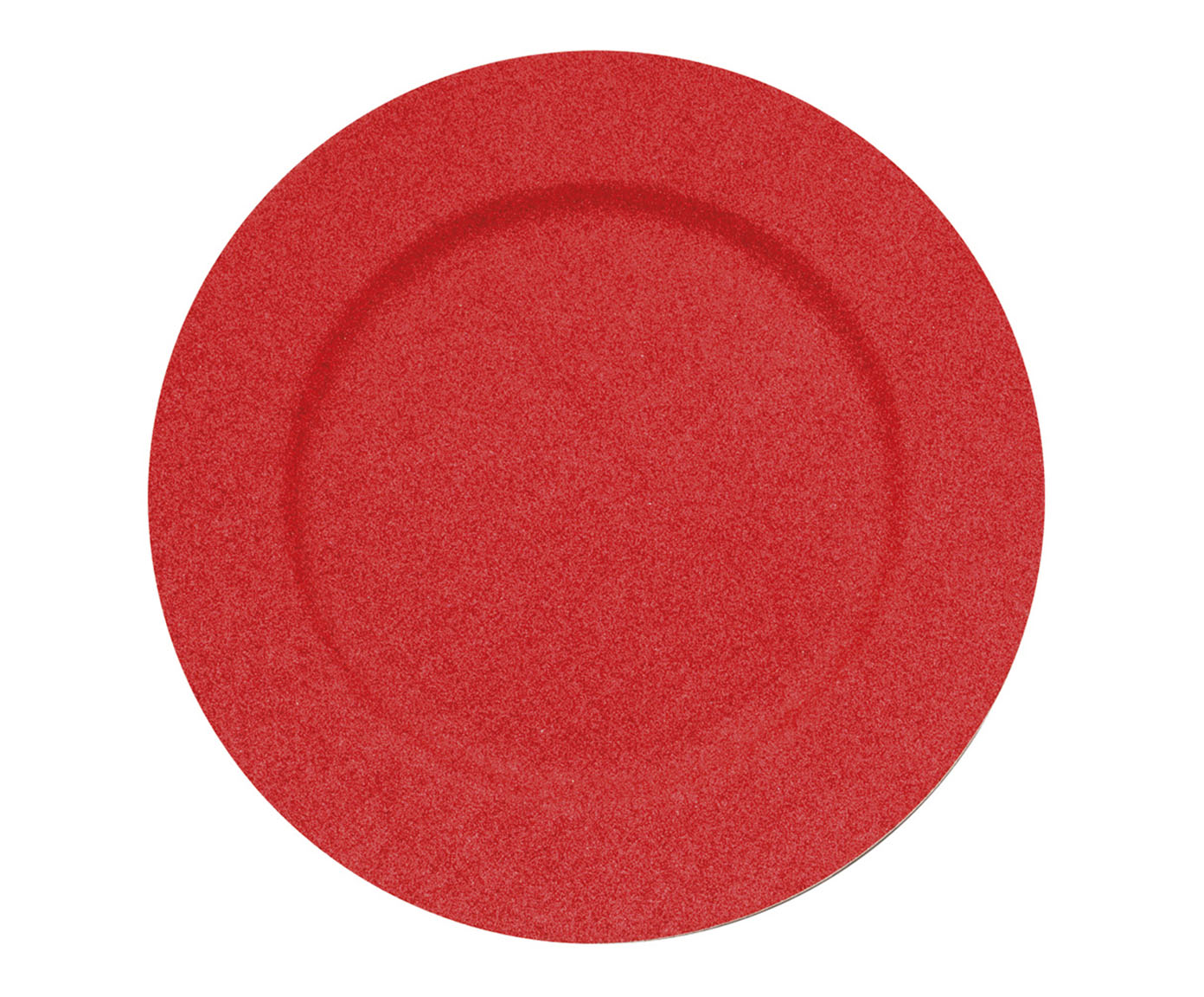 Sousplat Redondo Liso com Glitter - Vermelho - image 0