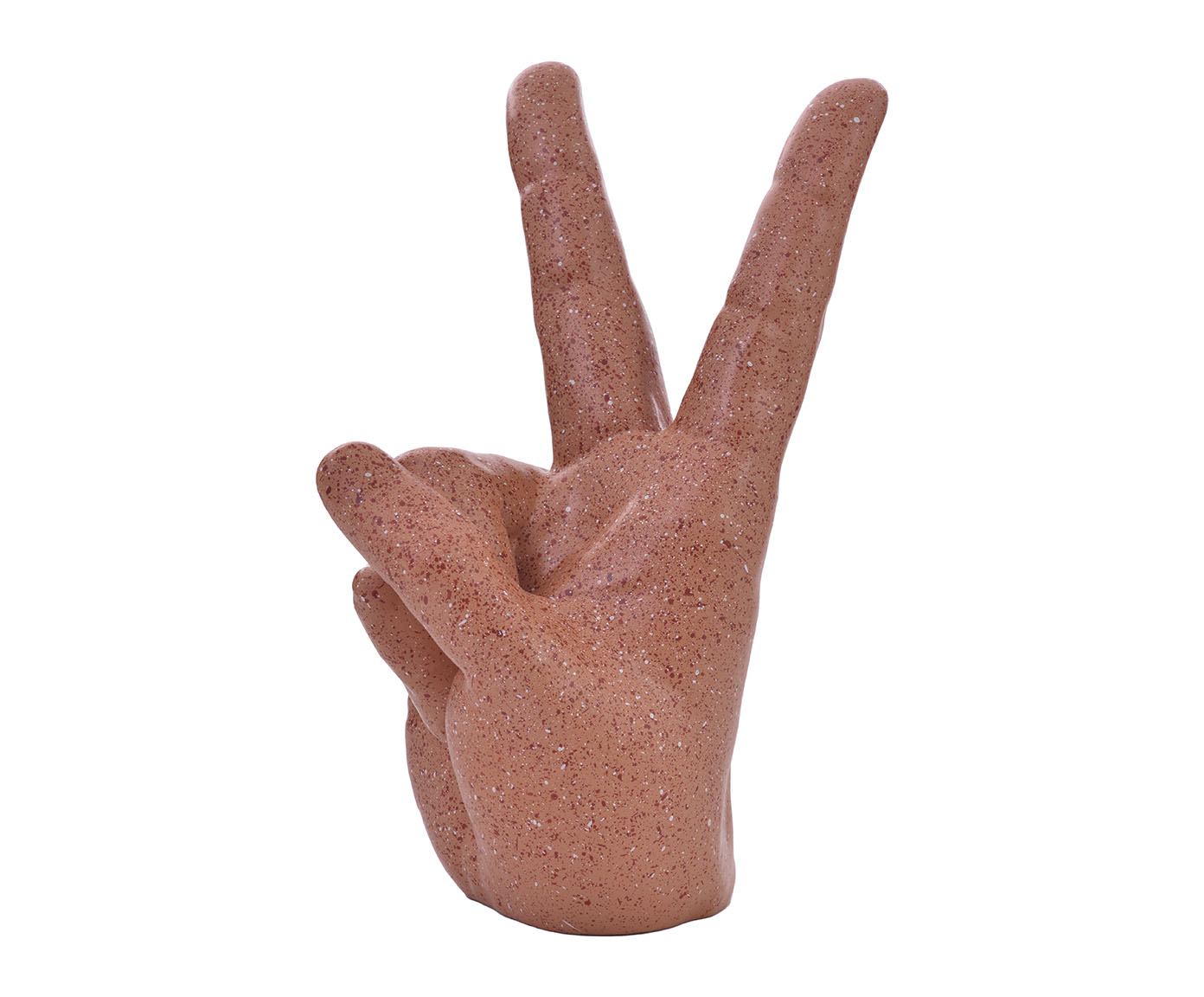 Escultura em Resina Hand Peace - Terracota - image 1