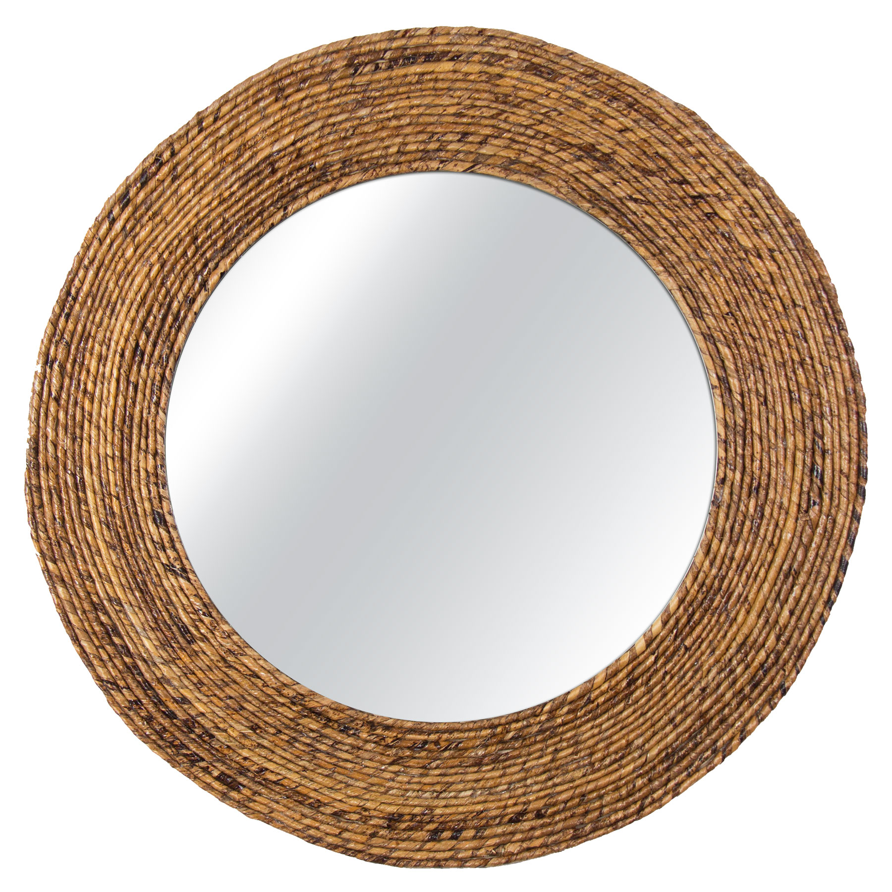 Espelho de Parede com Moldura de Palha de Bananeira Grande - image 0