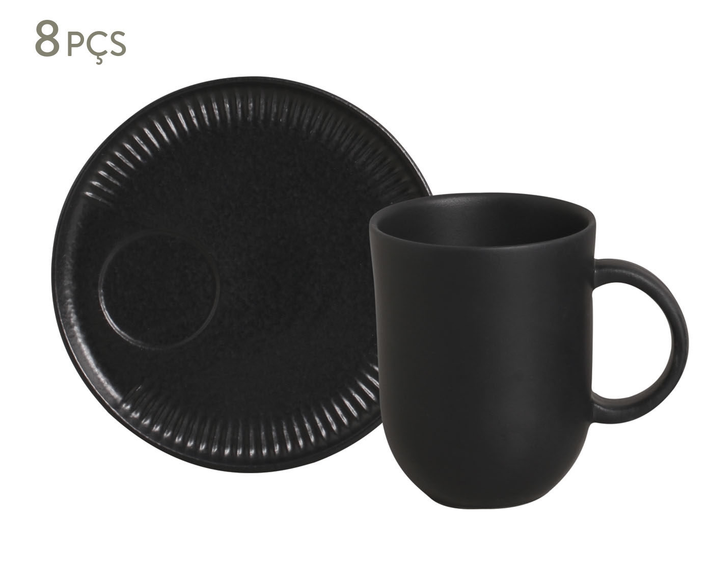 Jogo de Canecas com Pires Coup Matte Preto - image 0