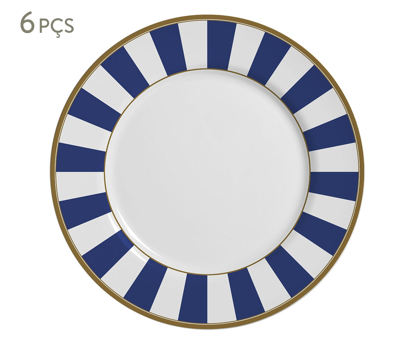 Jogo de Pratos Rasos Stripe Azul - image 0